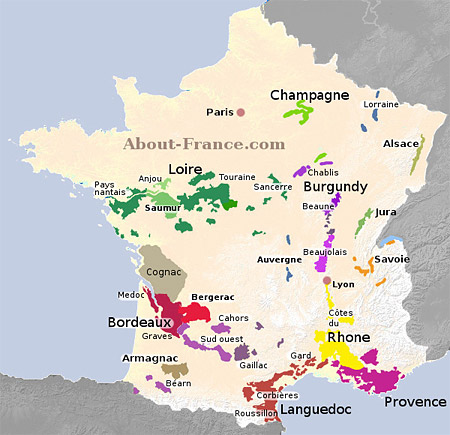 Weinkarte-Frankreich