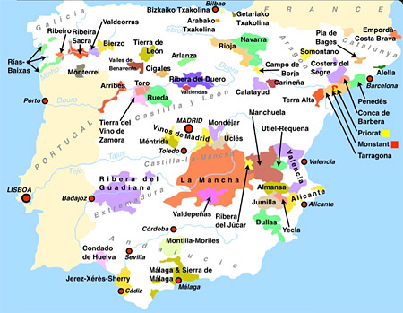 Weinkarte-Spanien